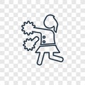 American football cheerleader jump concept vector linear icon is