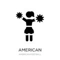 american football cheerleader jump icon in trendy design style. american football cheerleader jump icon isolated on white Royalty Free Stock Photo