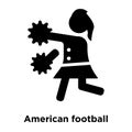 American football cheerleader jump icon vector isolated on white Royalty Free Stock Photo