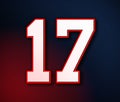 17 American Football Classic Sport Jersey Number in the colors of the American flag design Patriot, Patriots 3D illustration