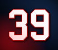 39 American Football Classic Sport Jersey Number in the colors of the American flag design Patriot, Patriots 3D illustration