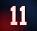 11 American Football Classic Sport Jersey Number in the colors of the American flag design Patriot, Patriots 3D illustration