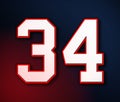 34 American Football Classic Sport Jersey Number in the colors of the American flag design Patriot, Patriots 3D illustration