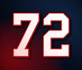 72 American Football Classic Sport Jersey Number in the colors of the American flag design Patriot, Patriots 3D illustration