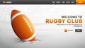 American football club hero shot, illustration of rugby ball. Royalty Free Stock Photo