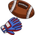 American Football and Cricket Gloves Clipart Royalty Free Stock Photo