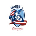 American Football Division Champions Shield Retro Royalty Free Stock Photo