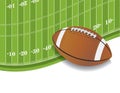 American Football Field and Ball Background Royalty Free Stock Photo