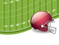 American Football Field and Helmet Background Royalty Free Stock Photo