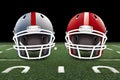 American Football Field Helmets Ball Illustration Royalty Free Stock Photo