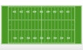 American football field markup. Outline of lines on an American green football field.