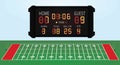 American football field with score board Royalty Free Stock Photo