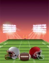 American Football Field at Sunset Royalty Free Stock Photo