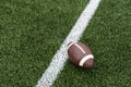 American Football with the Fifty Yard Line Beyond Royalty Free Stock Photo