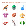 American Football flat icons