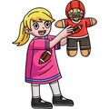 American Football Girl Quarterback Plushie Clipart