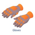 American football gloves icon, isometric style Royalty Free Stock Photo