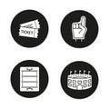 American football glyph icons set
