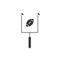 American football with goal post icon isolated. Flat design Royalty Free Stock Photo