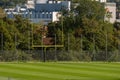 American football goal posts in a field.. Royalty Free Stock Photo