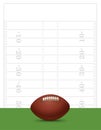 An American Football on Green with Field Background Illustration Royalty Free Stock Photo