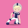 american football grey helm blonde player 19 Royalty Free Stock Photo