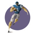 American football halfback carrying the ball Royalty Free Stock Photo