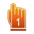 American football hand finger number one game sport professional gradient design icon