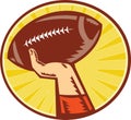 American Football Hand Throwing Ball Royalty Free Stock Photo