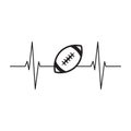 American Football Heartbeat vector illustration isolated