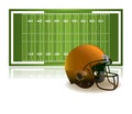 American Football Helmet and Field Illustration Royalty Free Stock Photo