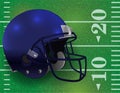 American Football Helmet on Field Illustration Royalty Free Stock Photo