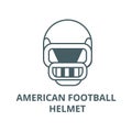 American football helmet line icon, vector. American football helmet outline sign, concept symbol, flat illustration Royalty Free Stock Photo