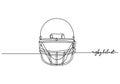 American Football Helmet One Line Drawing: Continuous Hand Drawn Sport Theme Object Royalty Free Stock Photo