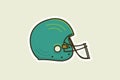 American Football Helmet Sticker vector illustration. Sport object icon concept. Rugby face helmet sticker design logo. Royalty Free Stock Photo