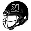 American football helmet vector black and white Royalty Free Stock Photo