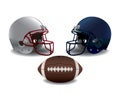 American Football Helmets and Ball Illustration Royalty Free Stock Photo