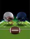 American Football Helmets Clashing on Football Field Royalty Free Stock Photo