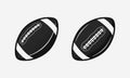 American Football icons set. American football balls isolated on white background. Royalty Free Stock Photo