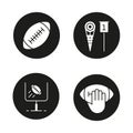 American football icons set Royalty Free Stock Photo