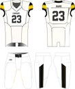 American Football jersey uniforms mock ups design template  front and back view illustration Royalty Free Stock Photo