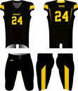 American Football jersey uniforms mock ups design templates  front and back view illustrations Royalty Free Stock Photo