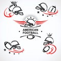 American football labels and icon set. Collection icons football. Vector Royalty Free Stock Photo