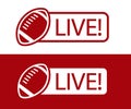 American football LIVE broadcast icon vector illustration