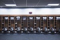 American Football locker room in a large stadium Royalty Free Stock Photo