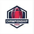 American football logo design. Rugby emblem championship template