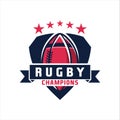 American football logo design. Rugby emblem championship template