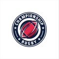 American football logo design. Rugby emblem championship template