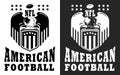 American football logo label. Black and white vector Royalty Free Stock Photo