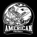 American Football Logo Mascot Black and White 03